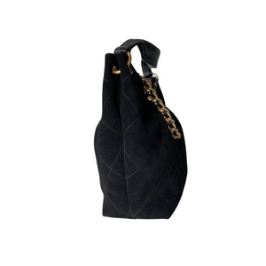 Quilted Suede Hobo Shoulder Bag
