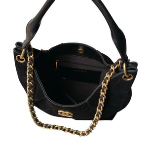Quilted Suede Hobo Shoulder Bag