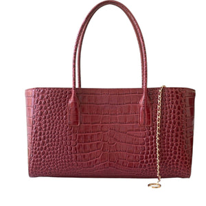 Calfskin Crocodile Embossed Archetype Shopping Tote bag
