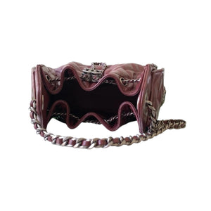25 Burgundy Quilted Leather Chain Shoulder Bag