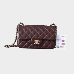 Classic Mini Quilted Leather Rectangular Flap Bag.