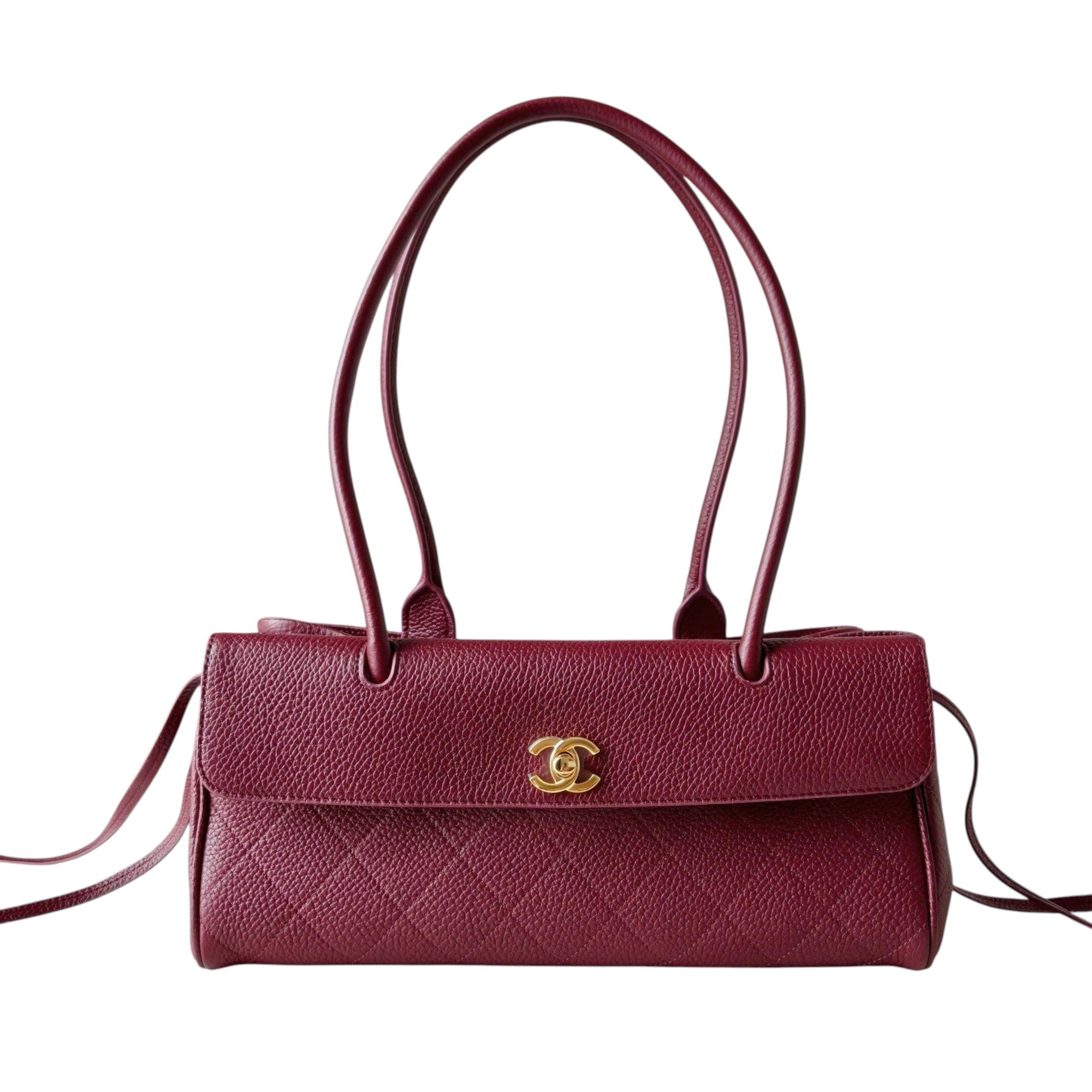 Grained Calfskin Stitched Urban Essentials Small Shopping Bag