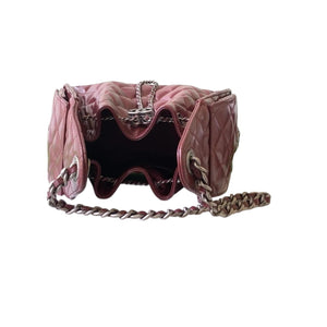 25 Burgundy Quilted Leather Chain Shoulder Bag
