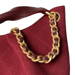 Quilted Suede Hobo Shoulder Bag