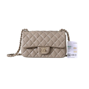 Classic Mini Quilted Leather Rectangular Flap Bag.