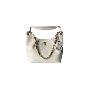 Quilted Leather Hobo Shoulder Bag
