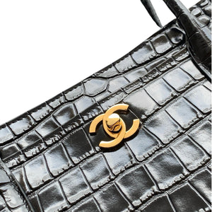 Calfskin Crocodile Embossed Archetype Shopping Tote bag