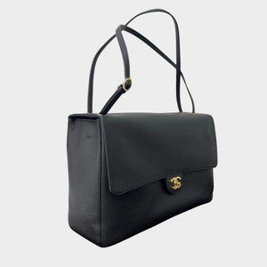 Souplissimo Maxi Flap Bag in Grained Calfskin Leather