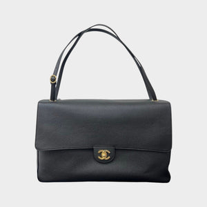 Souplissimo Maxi Flap Bag in Grained Calfskin Leather