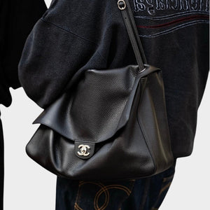 Souplissimo Maxi Flap Bag in Grained Calfskin Leather