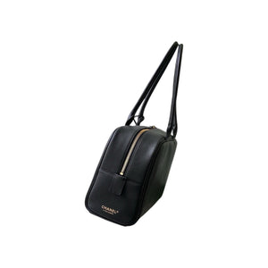 Calfskin Large Perfect Bowling Bag Black
