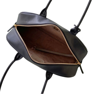 Calfskin Large Perfect Bowling Bag Black