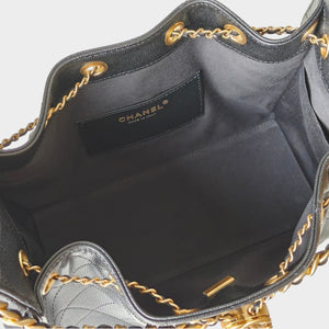 25 Quilted Leather Drawstring Handbag