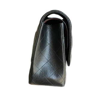 Black Classic Jumbo Double Flap Bag