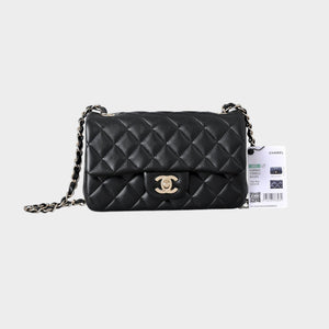 Classic Mini Quilted Leather Rectangular Flap Bag.