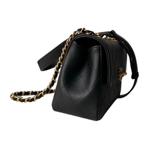 Black Matelassé 25 Lambskin Chain Shoulder Bag