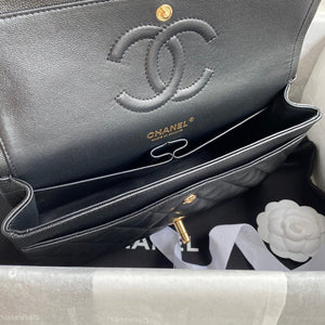 Classic Quilted Caviar Leather Medium Double Flap Bag