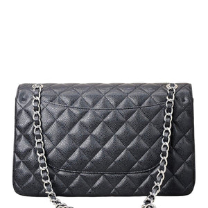 Black Classic Jumbo Double Flap Bag