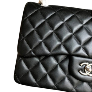 Black Classic Jumbo Double Flap Bag