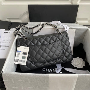 Classic Quilted Caviar Leather Medium Double Flap Bag