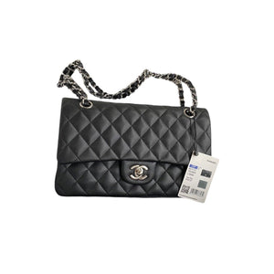 Classic Quilted Caviar Leather Medium Double Flap Bag