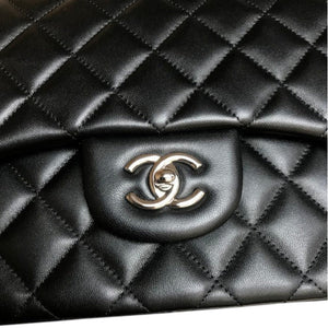 Black Classic Jumbo Double Flap Bag