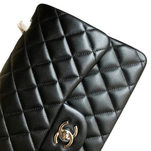 Black Classic Jumbo Double Flap Bag