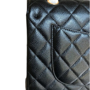 Black Classic Jumbo Double Flap Bag