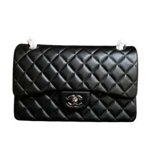 Black Classic Jumbo Double Flap Bag