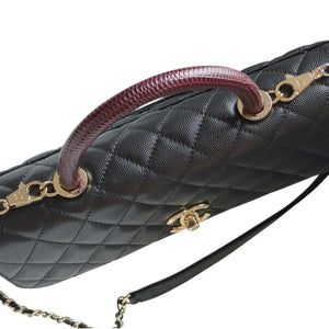 Black Trendy CC Caviar Leather Top Handle Bag