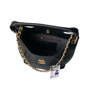 Quilted Leather Hobo Shoulder Bag