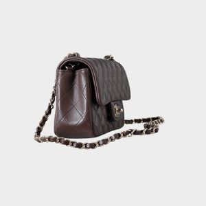 Classic Mini Quilted Leather Rectangular Flap Bag.