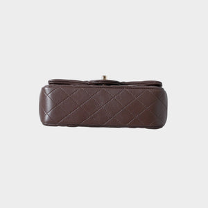 Classic Mini Quilted Leather Rectangular Flap Bag.