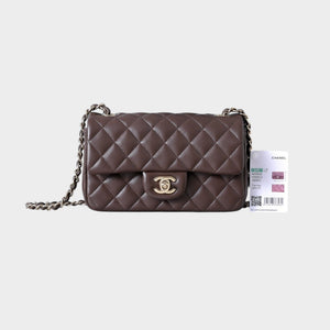 Classic Mini Quilted Leather Rectangular Flap Bag.