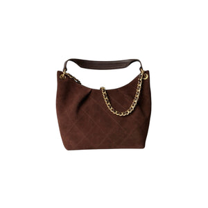 Quilted Suede Hobo Shoulder Bag