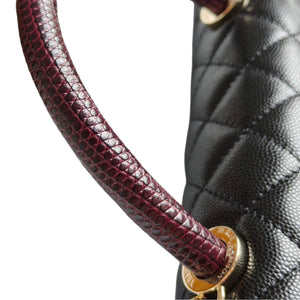 Black Trendy CC Caviar Leather Top Handle Bag