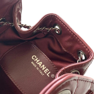25 Burgundy Quilted Leather Chain Shoulder Bag