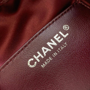 25 Burgundy Quilted Leather Chain Shoulder Bag
