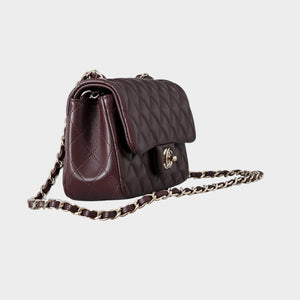 Classic Mini Quilted Leather Rectangular Flap Bag.