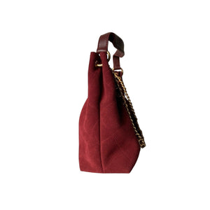 Quilted Suede Hobo Shoulder Bag