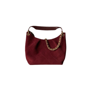 Quilted Suede Hobo Shoulder Bag