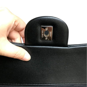 Black Classic Jumbo Double Flap Bag