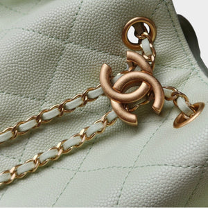 25 Quilted Leather Drawstring Handbag