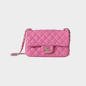 Classic Mini Quilted Leather Rectangular Flap Bag.
