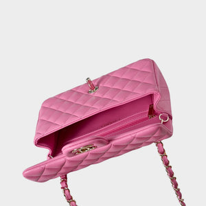 Classic Mini Quilted Leather Rectangular Flap Bag.