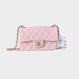 Classic Mini Quilted Leather Rectangular Flap Bag.