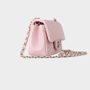 Classic Mini Quilted Leather Rectangular Flap Bag.