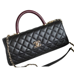 Black Trendy CC Caviar Leather Top Handle Bag