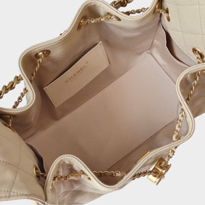 25 Quilted Leather Drawstring Handbag
