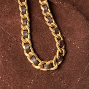 Quilted Suede Hobo Shoulder Bag